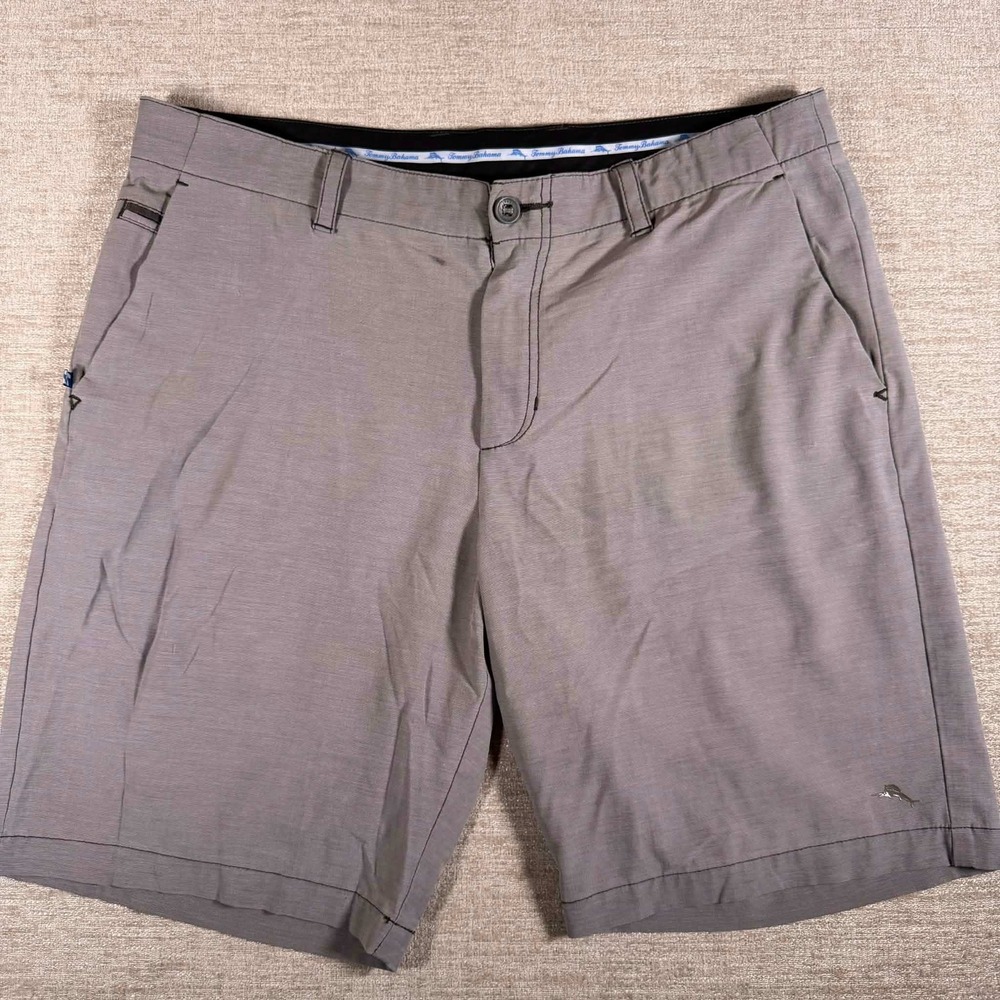 Tommy Bahama Shorts Mens 36/10 Gray Stretch Hybrid Flat Front Casual T821037 - Picture 2 of 13
